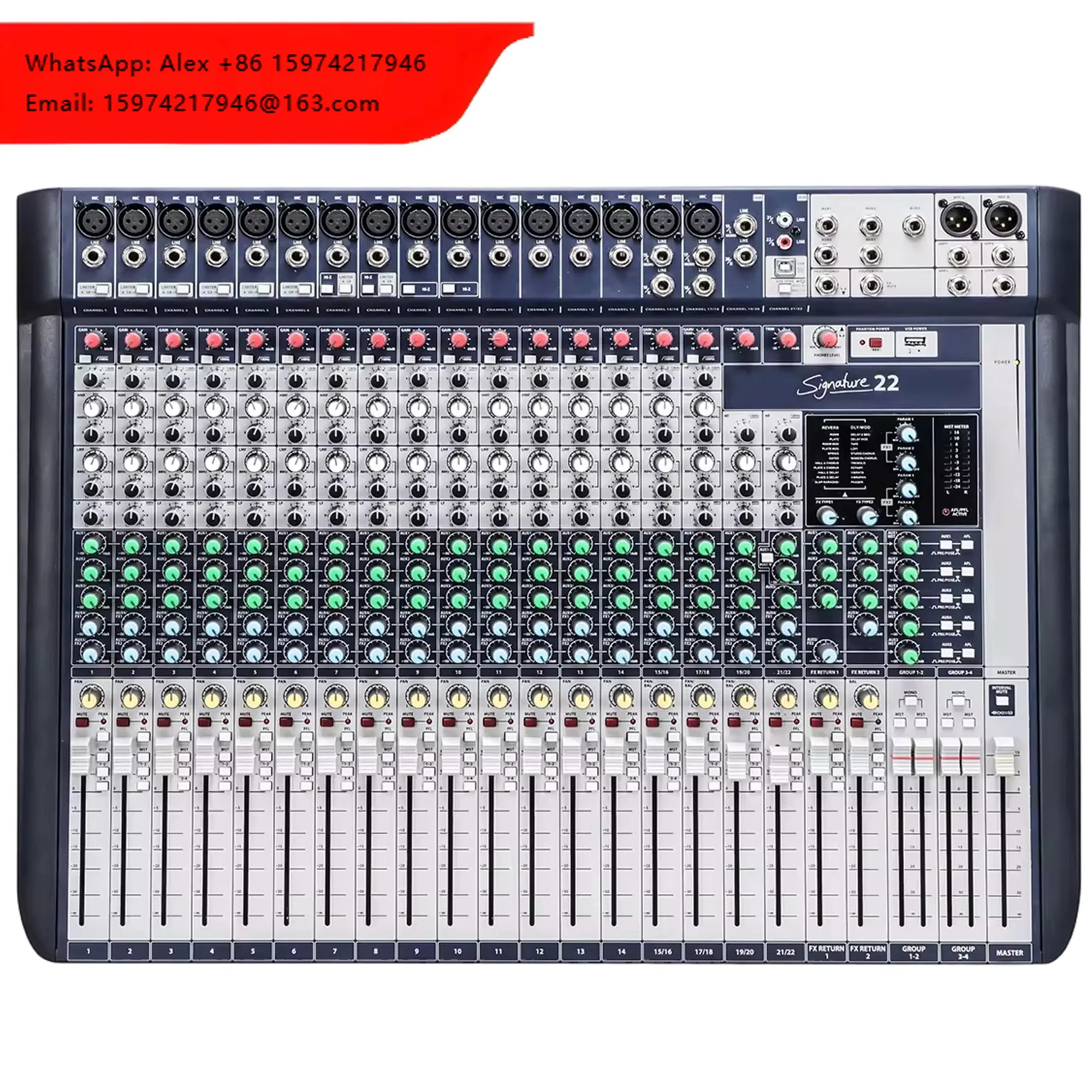 Professional 22-Channel Analog Mixer With 16 Ghost Preamps And Dual Lexicon FX For Large Church And Concert Stage
Professional 22-Channel Analog Mixer With 16 Ghost Preamps And Dual Lexicon FX For Large Church And Concert Stage