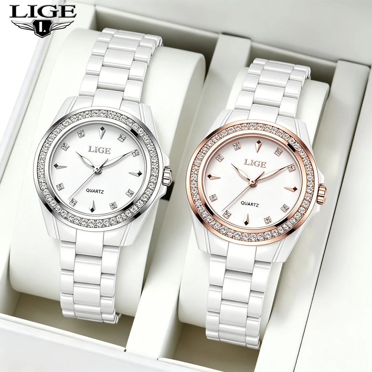 LIGE Luxury Woman Watch Waterproof Fashion Quartz Ladies Wristwatch Date Week Full Ceramic Women's Watches Relojs+GIFT Box
LIGE Luxury Woman Watch Waterproof Fashion Quartz Ladies Wristwatch Date Week Full Ceramic Women's Watches Relojs+GIFT Box