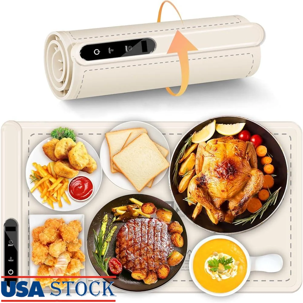 Adjustable Silicone Electric Food Warmer Mat 500W Heating Tray Buffet Server Foldable Hot Plate with Timer Child Lock
Adjustable Silicone Electric Food Warmer Mat 500W Heating Tray Buffet Server Foldable Hot Plate with Timer Child Lock