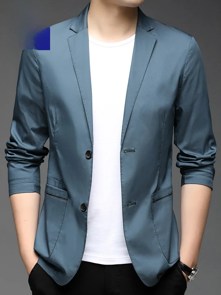 Мужской деловой повседневный пиджак с круглым вырезом, на пуговицах, из смесового хлопка, не требующий глажки, с длинными рукавами
Мужской деловой повседневный пиджак с круглым вырезом, на пуговицах, из смесового хлопка, не требующий глажки, с длинными рукавами