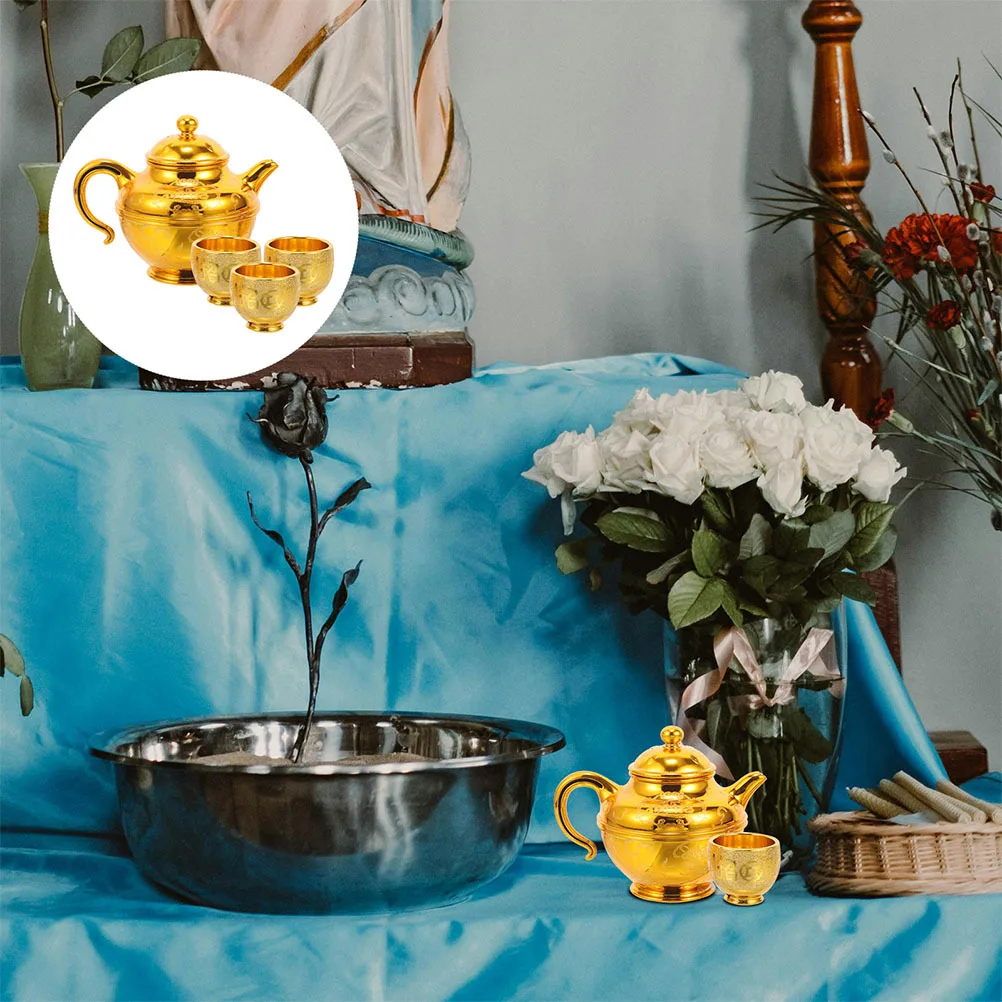 1Set Exquisite Offering Tea Cup with Teapot Retro Temple Worship Holy Water Cup Decorative Offering Supplies
1Set Exquisite Offering Tea Cup with Teapot Retro Temple Worship Holy Water Cup Decorative Offering Supplies
