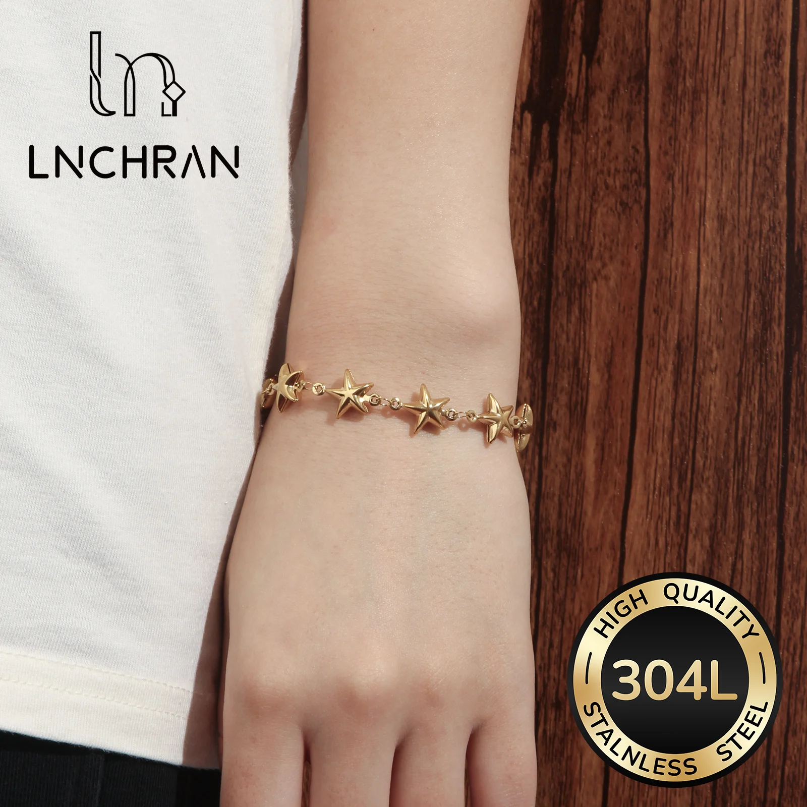 Golden Imitation Shell Charm Bracelet 304L Stainless Steel for Women
Golden Imitation Shell Charm Bracelet 304L Stainless Steel for Women