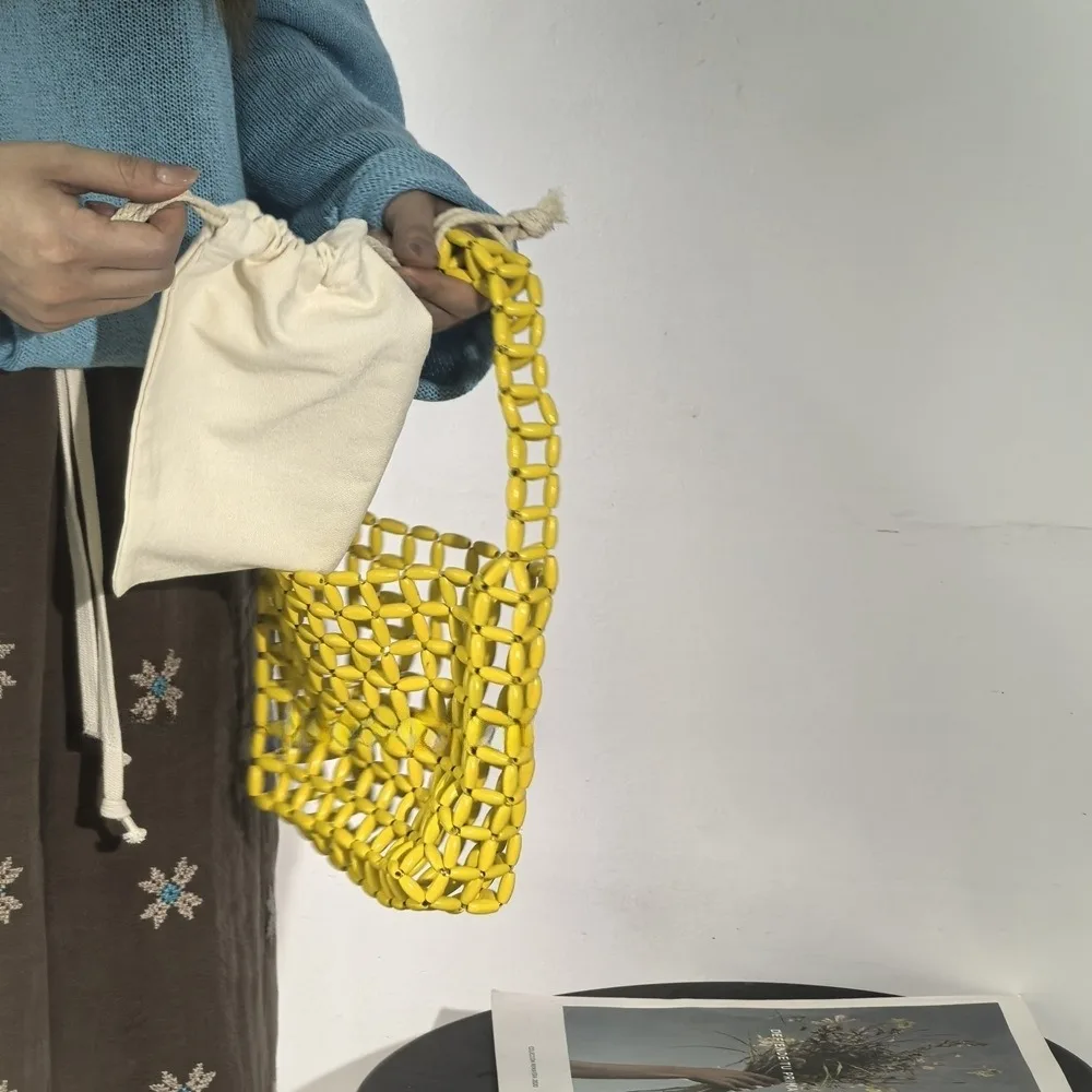 Casual Handmade Beaded Woven Bag Vintage Pure Color Hollow Out Bag Chic Creative Openwork Bag Girls
Casual Handmade Beaded Woven Bag Vintage Pure Color Hollow Out Bag Chic Creative Openwork Bag Girls