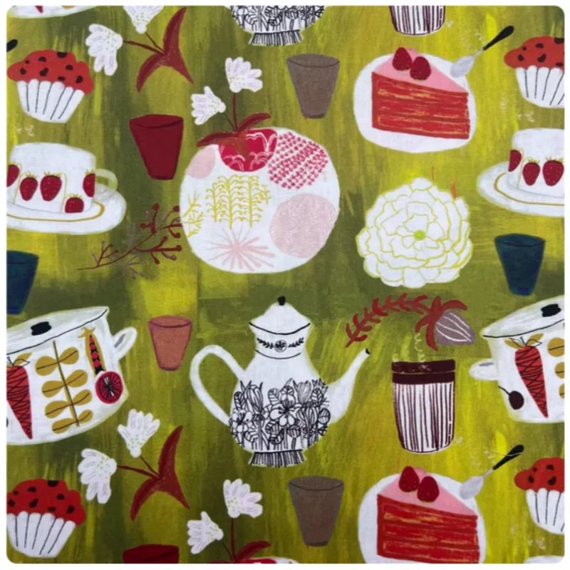 Vintage oil painting cake tea cup print 100% cotton plain fabric, DIY handmade shirt bag curtain sewing tissue, M165
Vintage oil painting cake tea cup print 100% cotton plain fabric, DIY handmade shirt bag curtain sewing tissue, M165