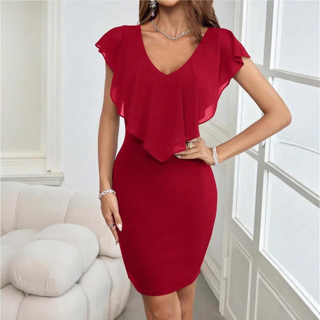 Elegant Office Dress for Women Professional V Neck Half Sleeve Solid Package Hips Mid Calf Formal Female Business Work Wear Robe
Elegant Office Dress for Women Professional V Neck Half Sleeve Solid Package Hips Mid Calf Formal Female Business Work Wear Robe