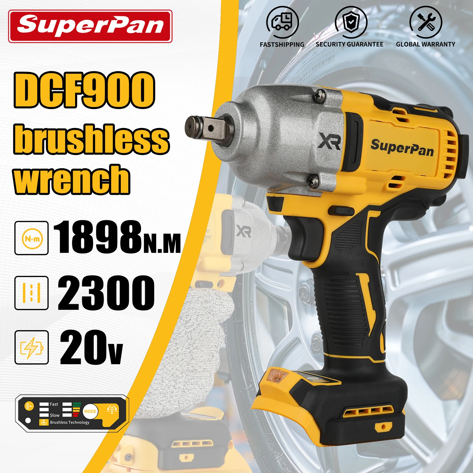 Superpan DCF900 20V High Torque | Brushless Cordless Impact Wrench 1/2 Inch, Universal Battery Impact Gun
Superpan DCF900 20V High Torque | Brushless Cordless Impact Wrench 1/2 Inch, Universal Battery Impact Gun