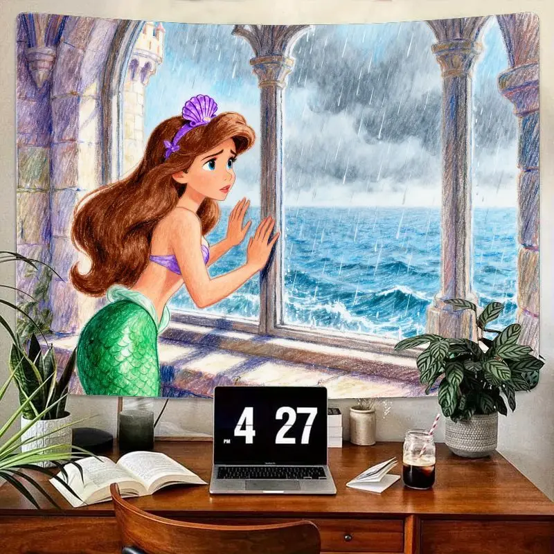 1 шт. фэнтезийный гобелен принцессы-русалки, вид на окно Штурмиского океана, эстетическое настенное искусство на дождливый день для спальни, общежития, декора гостиной
1 шт. фэнтезийный гобелен принцессы-русалки, вид на окно Штурмиского океана, эстетическое настенное искусство на дождливый день для спальни, общежития, декора гостиной