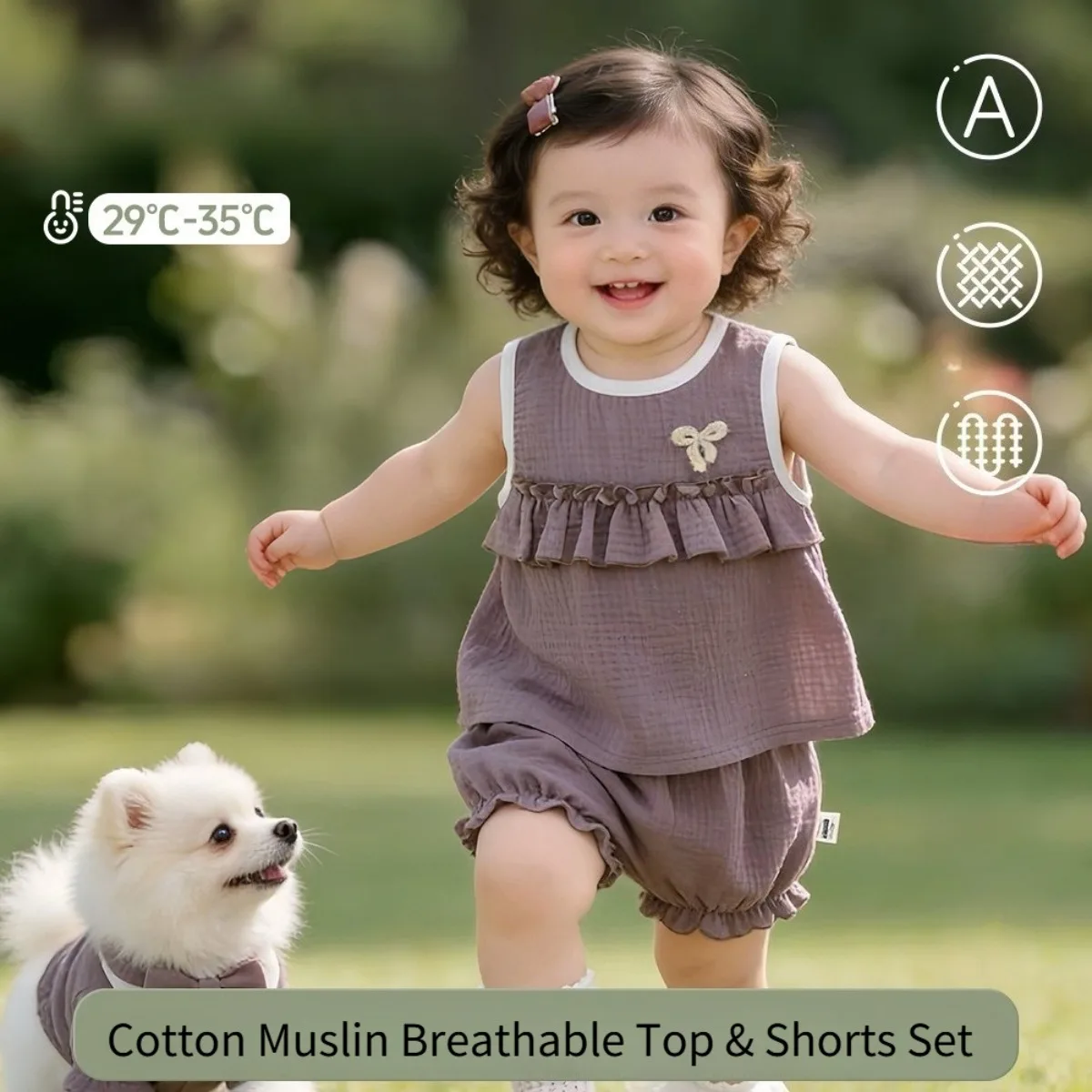 2026 Baby Unisex Pure Cotton Muslin Top & Shorts 2pcs Set Clothes 1-4Y Kid Summer Lightweight Breathable Top & Bottoms Outfit
2026 Baby Unisex Pure Cotton Muslin Top & Shorts 2pcs Set Clothes 1-4Y Kid Summer Lightweight Breathable Top & Bottoms Outfit