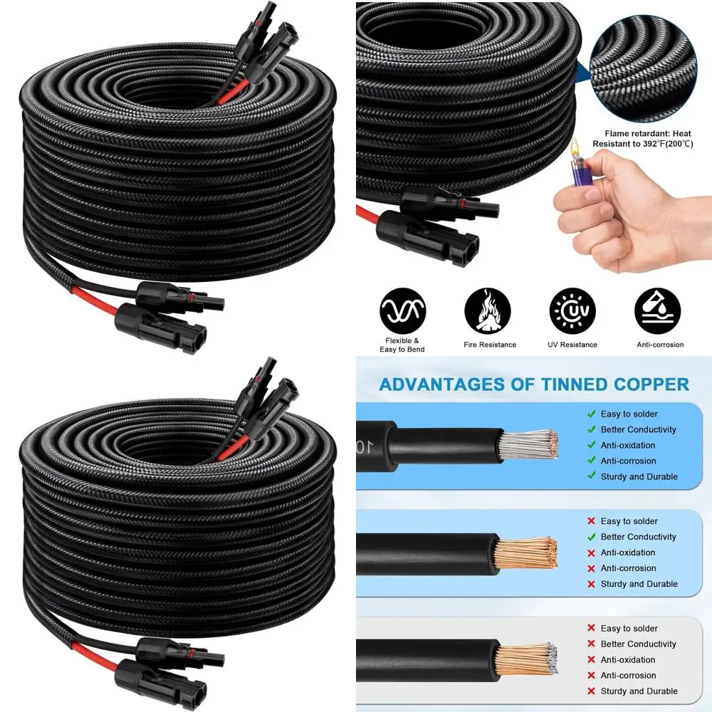 Кабель-удлинитель 10AWG, 40 футов, 4-жильный, с водонепроницаемыми разъемами (папа-мама), в огнестойкой оплетке, подходит для автодомов, солнечных батарей
Кабель-удлинитель 10AWG, 40 футов, 4-жильный, с водонепроницаемыми разъемами (папа-мама), в огнестойкой оплетке, подходит для автодомов, солнечных батарей