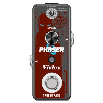 Vivlex 일렉트릭 기타 페이저 페달, 빈티지 및 모던 2 가지 모드 위상 효과, 트루 바이패스