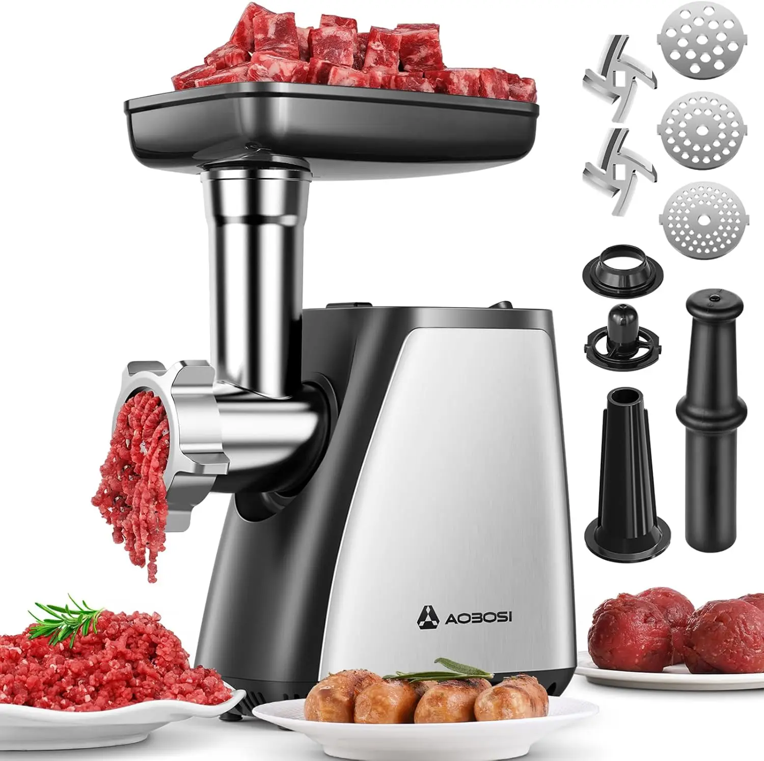 2800W Electric Meat Grinder, Sausage Stuffer & Kubbe Maker, Stainless Steel, 3 Plates & 2 Blades
2800W Electric Meat Grinder, Sausage Stuffer & Kubbe Maker, Stainless Steel, 3 Plates & 2 Blades