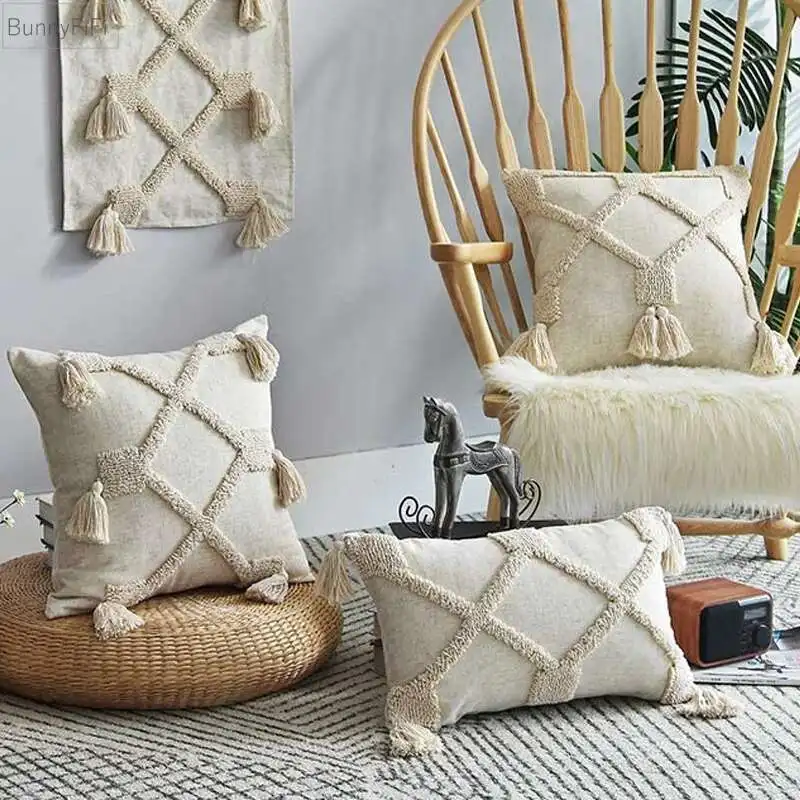 Boho Linen Cushion Cover 45x45cm / 30x50cm – Beige Neutral Tassel Throw Pillow Case for Living Room, Bedroom Decor
Boho Linen Cushion Cover 45x45cm / 30x50cm – Beige Neutral Tassel Throw Pillow Case for Living Room, Bedroom Decor