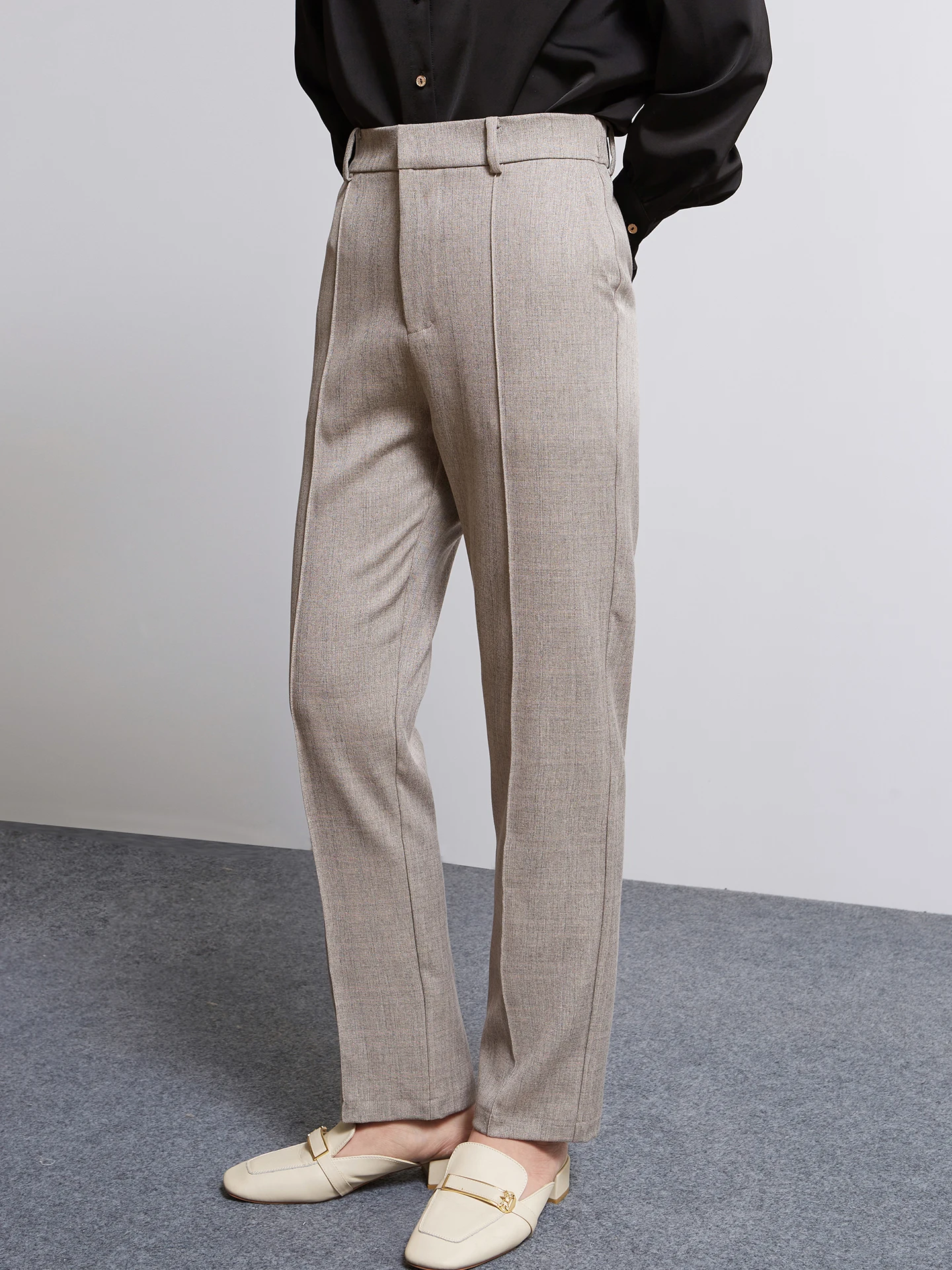 High Waist Nine Points Pants Women's Business Commute Thin Linen Feel Trousers Chicbliss Khaki Color Straight Leg Pants
High Waist Nine Points Pants Women's Business Commute Thin Linen Feel Trousers Chicbliss Khaki Color Straight Leg Pants