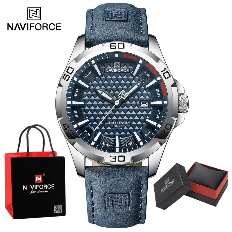 Лучший бренд NAVIFORCE, мужские модные роскошные наручные часы, мужские кварцевые часы, спортивные противоударные водонепроницаемые кожаные повседневные посылка, подарки
Лучший бренд NAVIFORCE, мужские модные роскошные наручные часы, мужские кварцевые часы, спортивные противоударные водонепроницаемые кожаные повседневные посылка, подарки