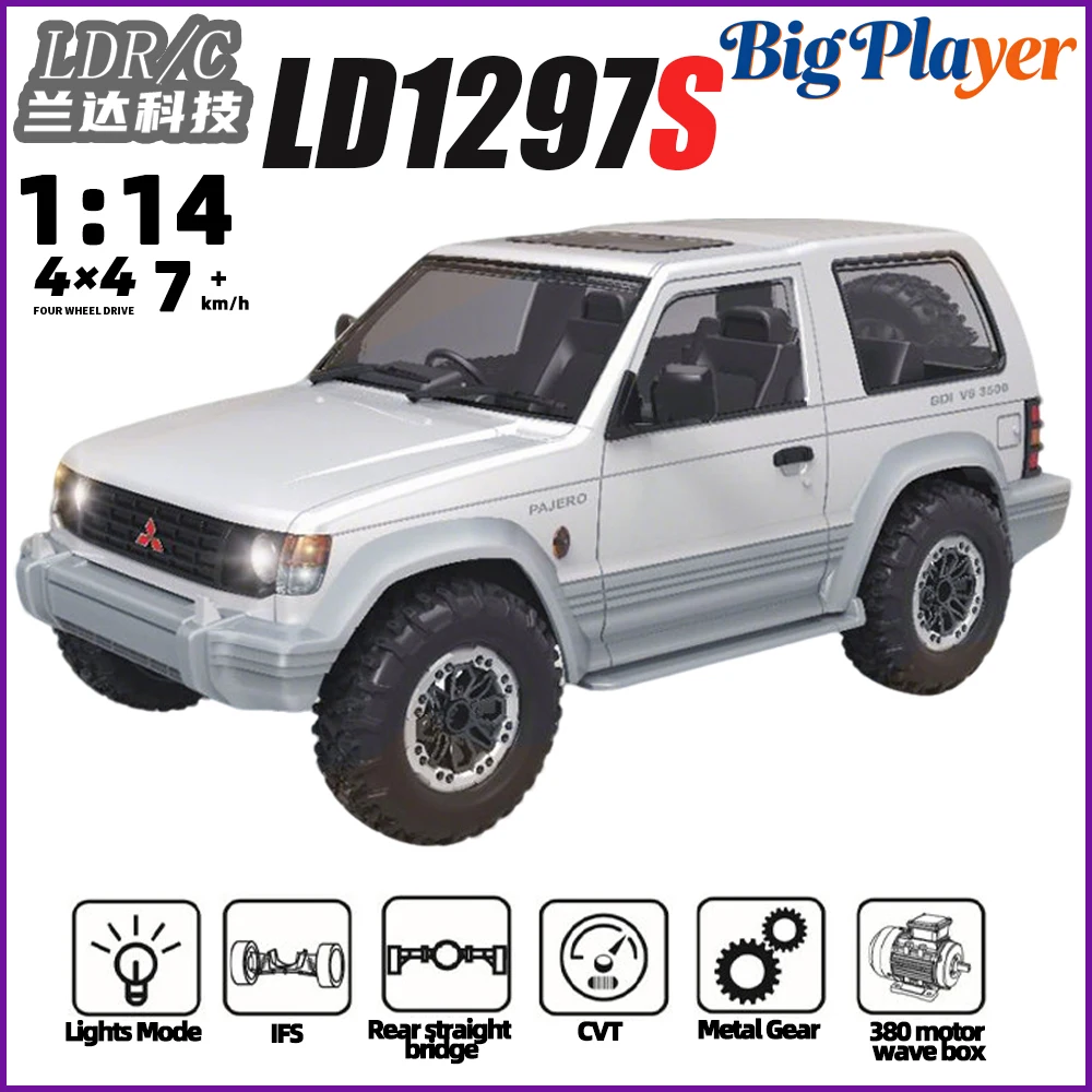 Landa LD1297S LD1297 1/12 4WD RC car Off-Road Vehicle RTR 2.4G Full Proportional Remote Control Car Toy Gift for Adults
Landa LD1297S LD1297 1/12 4WD RC car Off-Road Vehicle RTR 2.4G Full Proportional Remote Control Car Toy Gift for Adults
