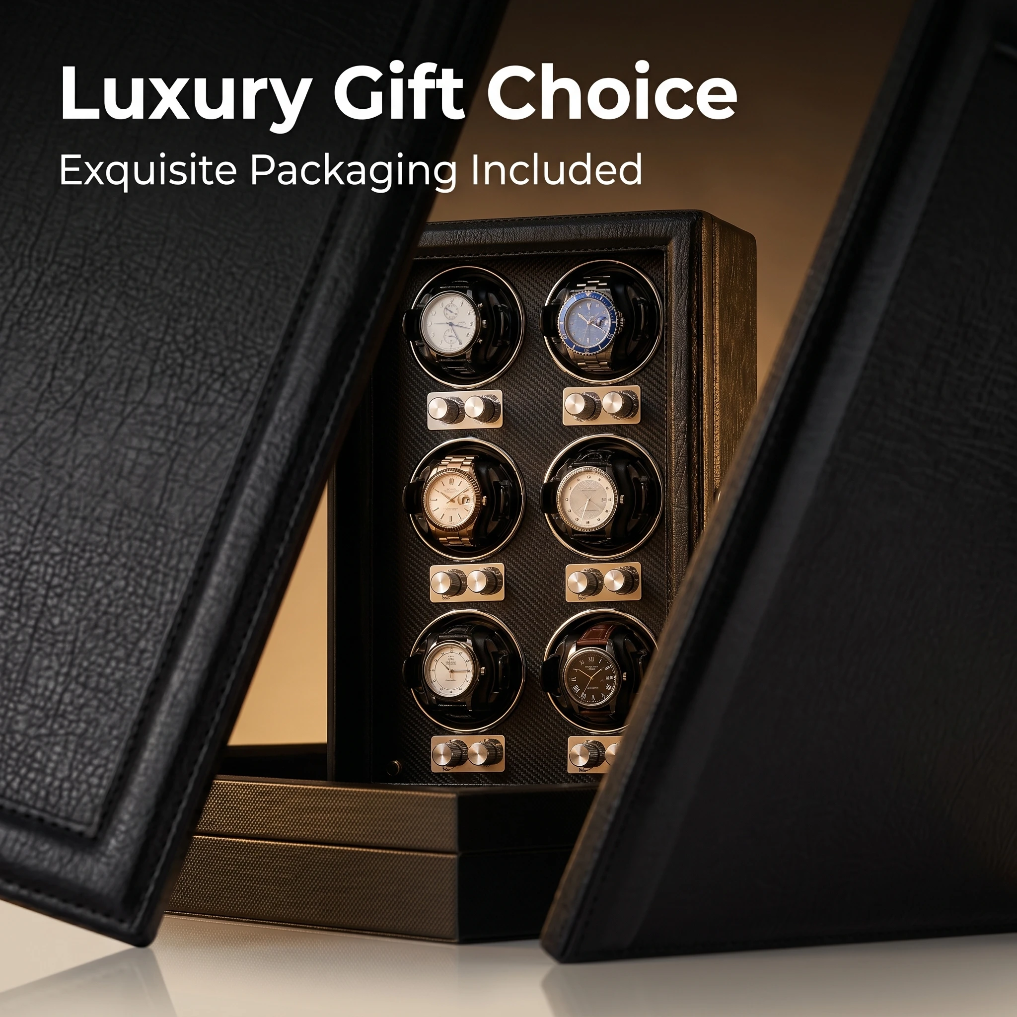 Lorvo 6-Slot Smart Silent Watch Winder, Automatic Mechanical Watch Rotator with LED Light & Anti-Magnetic Protection
Lorvo 6-Slot Smart Silent Watch Winder, Automatic Mechanical Watch Rotator with LED Light & Anti-Magnetic Protection