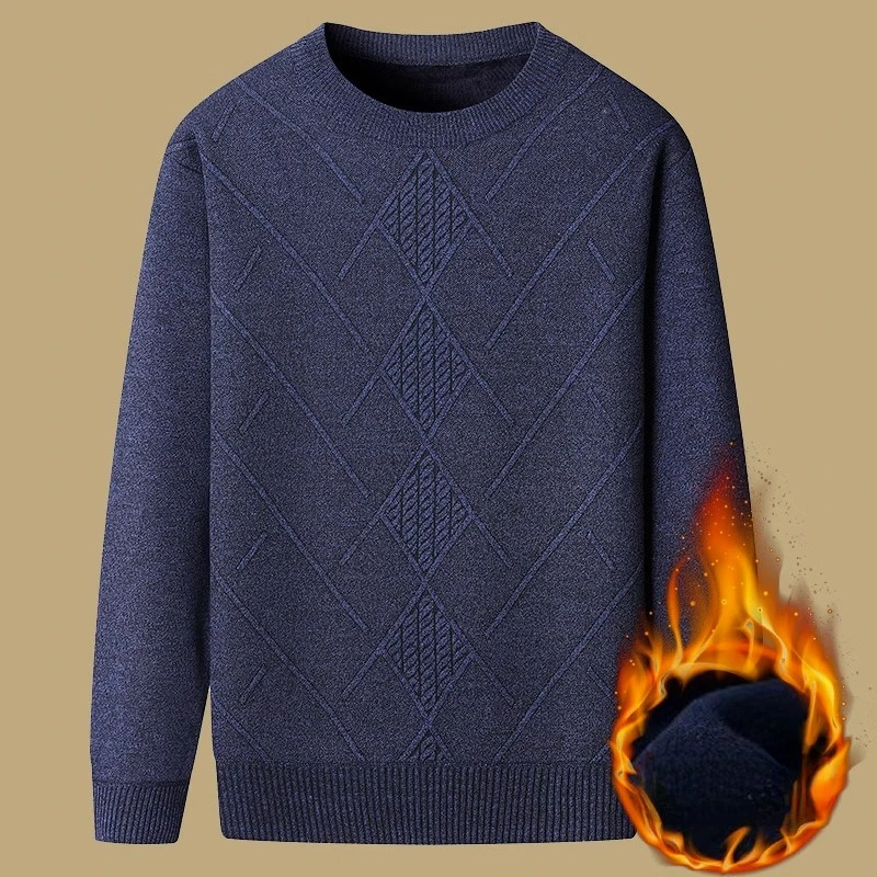 Men's Velvet Thickened Sweater Men's Winter Round Neck Base Sweaters Thick Knitted Pullovers Warm Men's Inner Clothes B60
Men's Velvet Thickened Sweater Men's Winter Round Neck Base Sweaters Thick Knitted Pullovers Warm Men's Inner Clothes B60