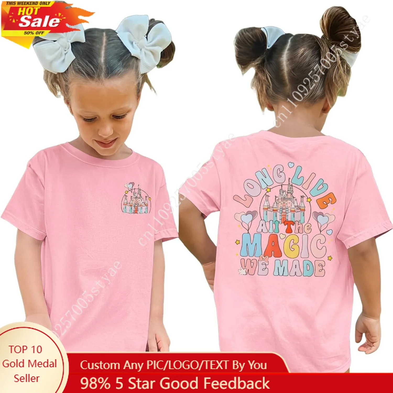 Disney Magical Kingdom Girls T-Shirts Long Live All The Magic We Made Tshirts Kids Vacation Tee Holiday Outfit Short Sleeve Top
Disney Magical Kingdom Girls T-Shirts Long Live All The Magic We Made Tshirts Kids Vacation Tee Holiday Outfit Short Sleeve Top
