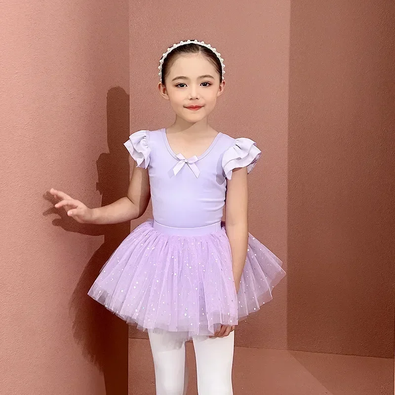 Girls Dance Ballet Leotards Short Ruffle Sleeve Criss Cross Straps Back Shiny Sparkle Tutu Skirt Rhythmic Gymnastics Dress Fairy
Girls Dance Ballet Leotards Short Ruffle Sleeve Criss Cross Straps Back Shiny Sparkle Tutu Skirt Rhythmic Gymnastics Dress Fairy