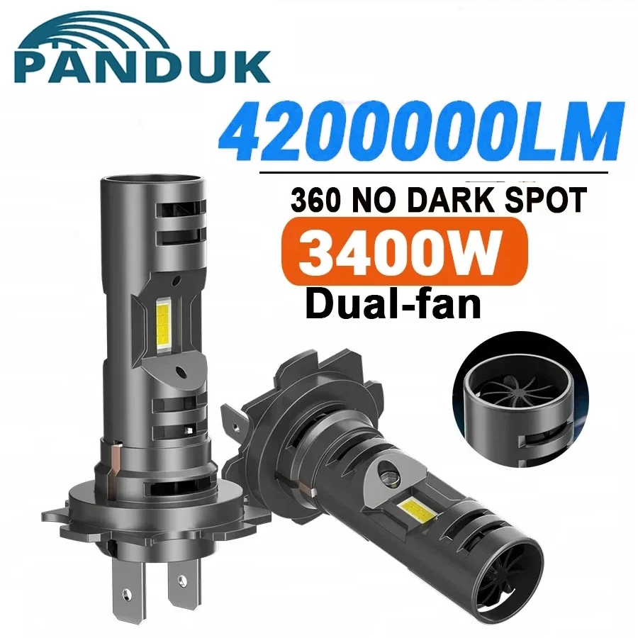 Автомобильные светодиодные фары PANDUK H7 Canbus, противотуманные фары, 4200000LM, 3400W, H4, 12V, беспроводные, размер 1:1, светодиодные лампы 6000K, Plug and Play
Автомобильные светодиодные фары PANDUK H7 Canbus, противотуманные фары, 4200000LM, 3400W, H4, 12V, беспроводные, размер 1:1, светодиодные лампы 6000K, Plug and Play