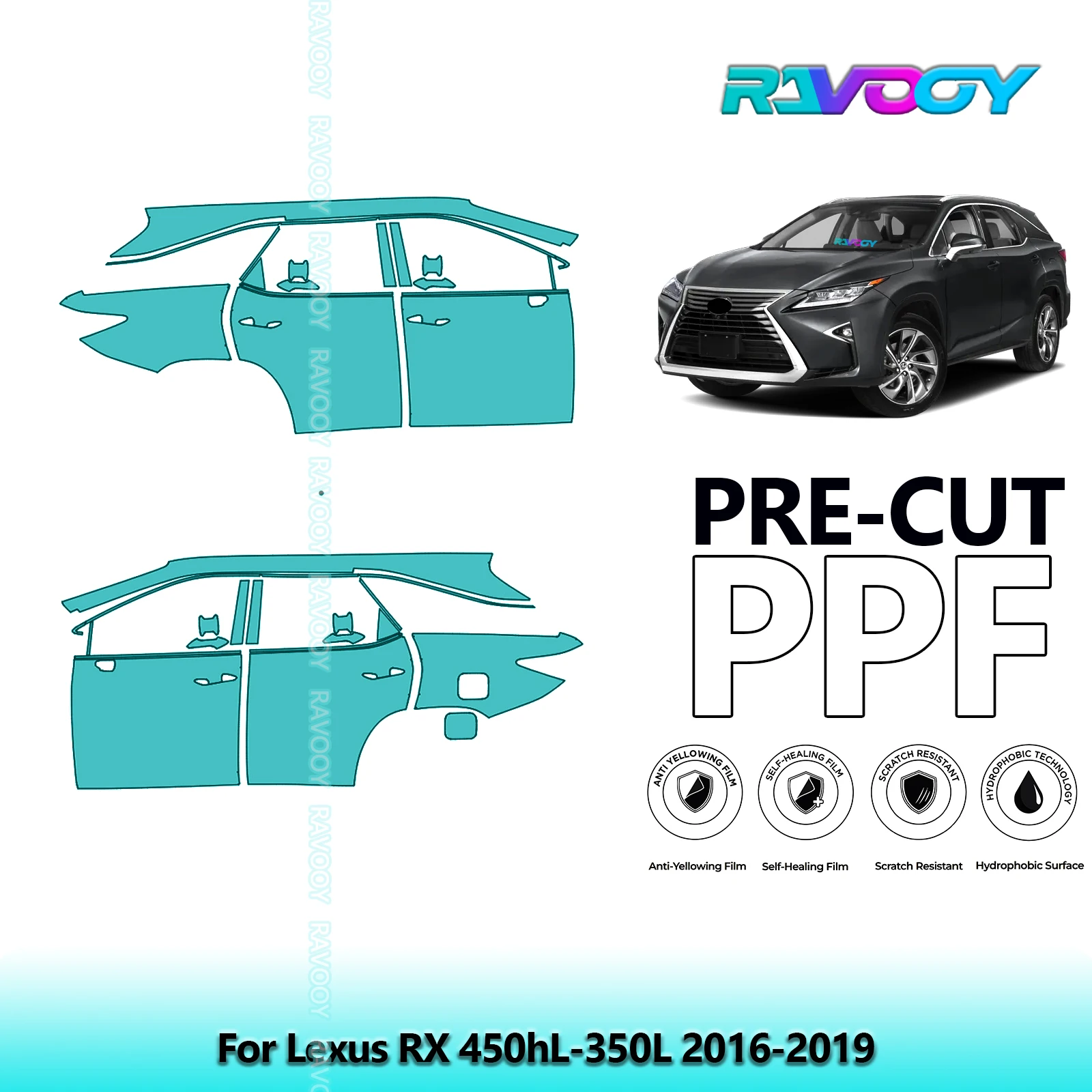 For Lexus RX 450hL-350L 2016-2019 8.5mil Clear Matte Pre-Cut PPF Door & A/B Pillar Kit TPU Paint Protection Film Set
For Lexus RX 450hL-350L 2016-2019 8.5mil Clear Matte Pre-Cut PPF Door & A/B Pillar Kit TPU Paint Protection Film Set