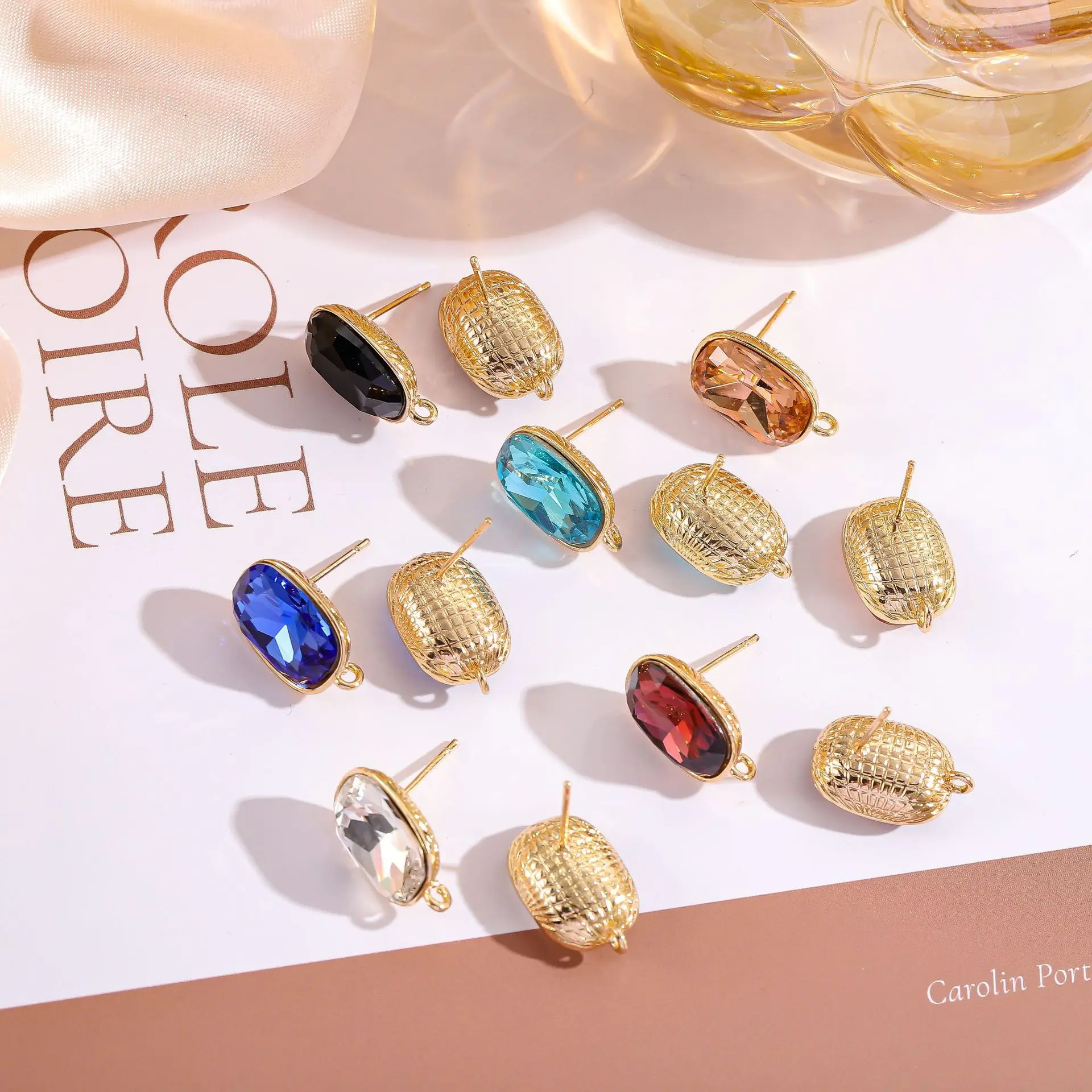 6PCS 18K Gold Color Brass Glass Oval Stud Earrings Pins Earrings Women's Earrings High Quality Diy Accessories Jewellery Making
6PCS 18K Gold Color Brass Glass Oval Stud Earrings Pins Earrings Women's Earrings High Quality Diy Accessories Jewellery Making
