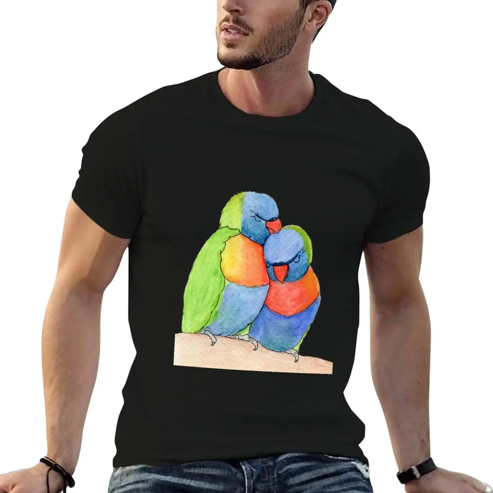 Rainbow Lorrikeet Love Birds T-Shirt graphic t shirt vintage affliction shirts Short sleeve tee black t shirts for men
Rainbow Lorrikeet Love Birds T-Shirt graphic t shirt vintage affliction shirts Short sleeve tee black t shirts for men