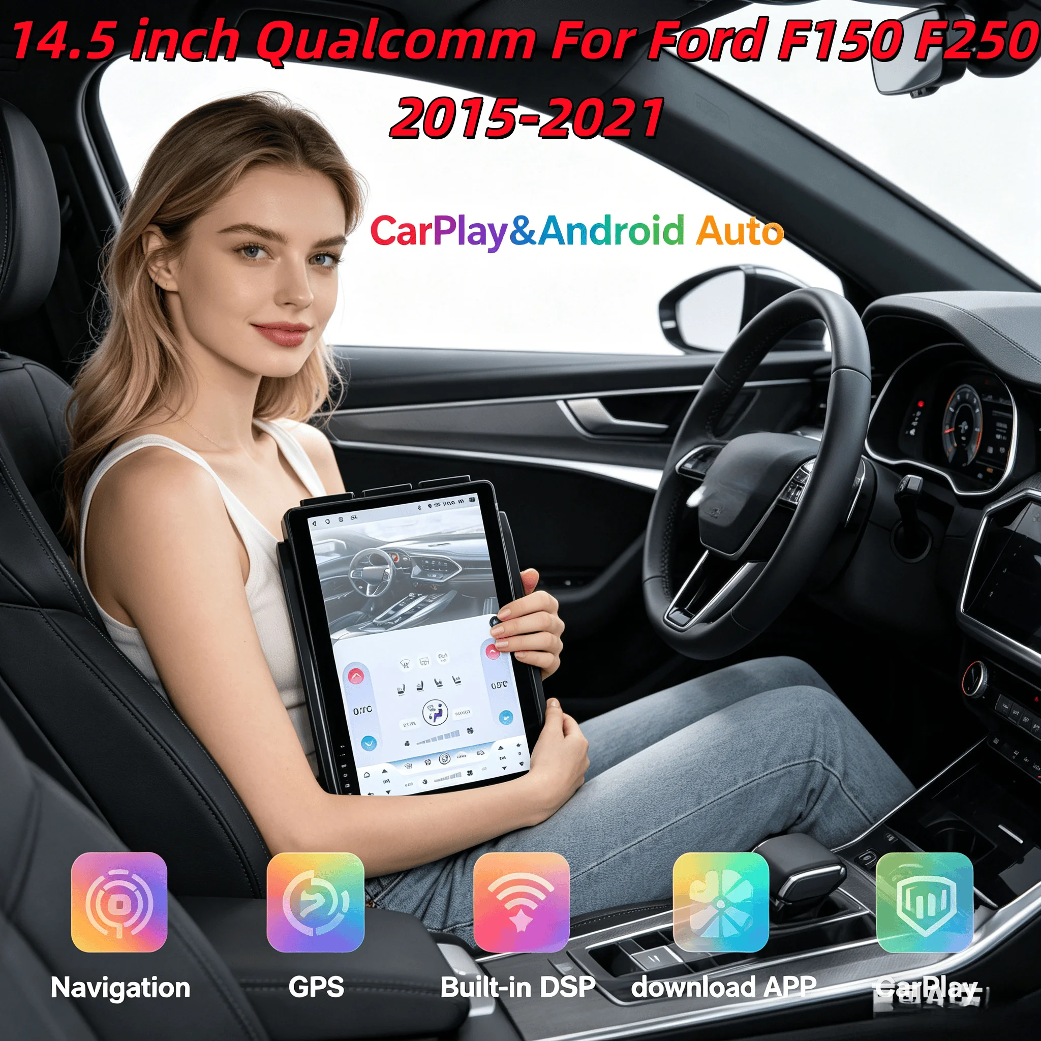 14.5 Inch Car GPS Android For Ford F150 2016-2021 Bluetooth Wireless CarPlay Navigation Multimedia Player Radio Tape Head unit
14.5 Inch Car GPS Android For Ford F150 2016-2021 Bluetooth Wireless CarPlay Navigation Multimedia Player Radio Tape Head unit