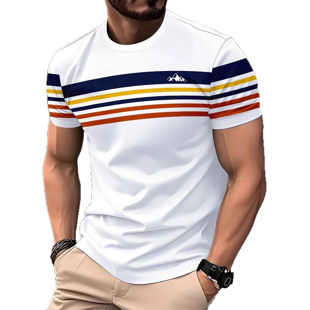 Men's clothing casual T-shirt 3D digital printed volcano stripe pattern short sleeved loose fitting pullover round neck top
Men's clothing casual T-shirt 3D digital printed volcano stripe pattern short sleeved loose fitting pullover round neck top