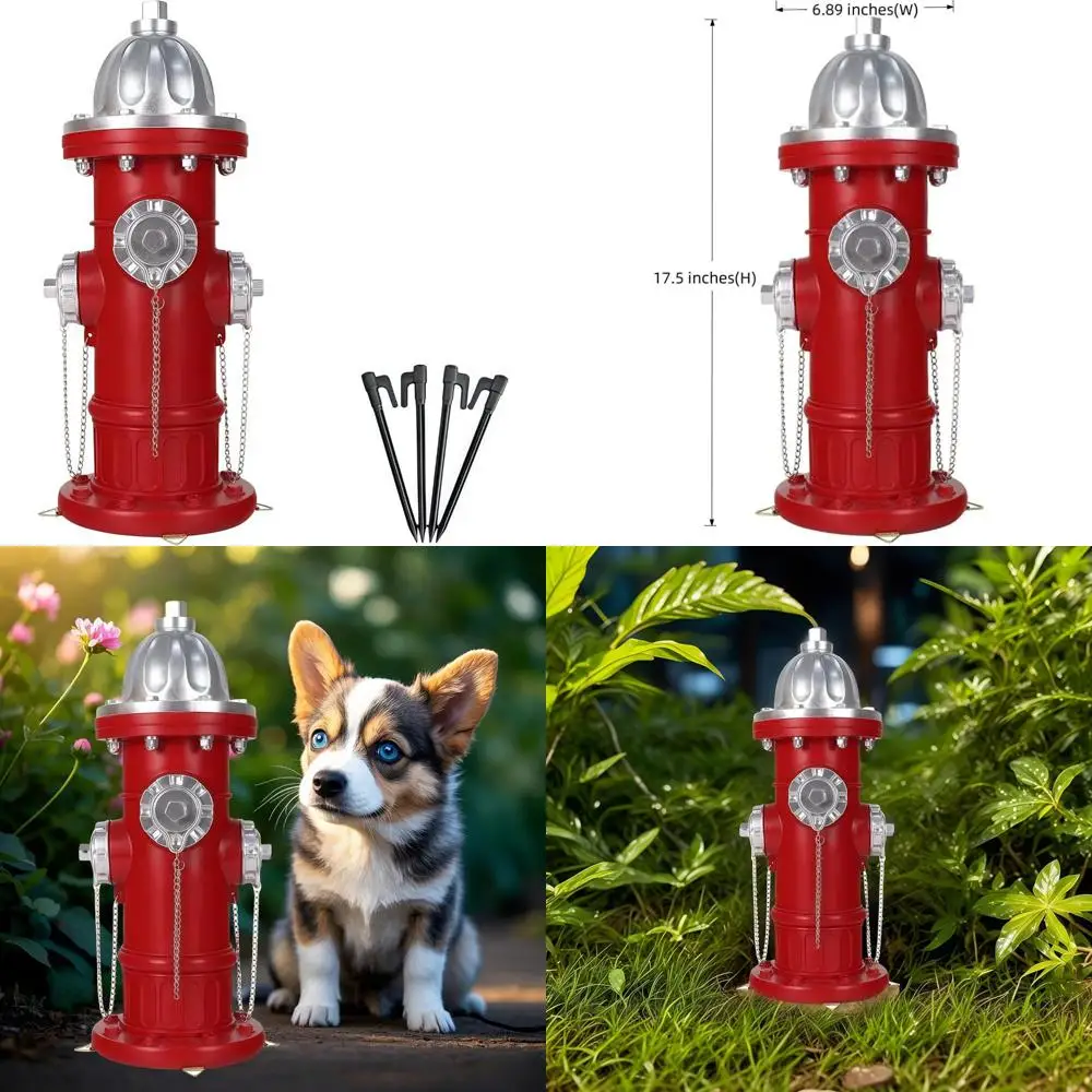 Dog Training Outdoor Pee Post - 17.5 Inch Red and Silver Yard Garden Fire Hydrant Statue for Pets
Dog Training Outdoor Pee Post - 17.5 Inch Red and Silver Yard Garden Fire Hydrant Statue for Pets
