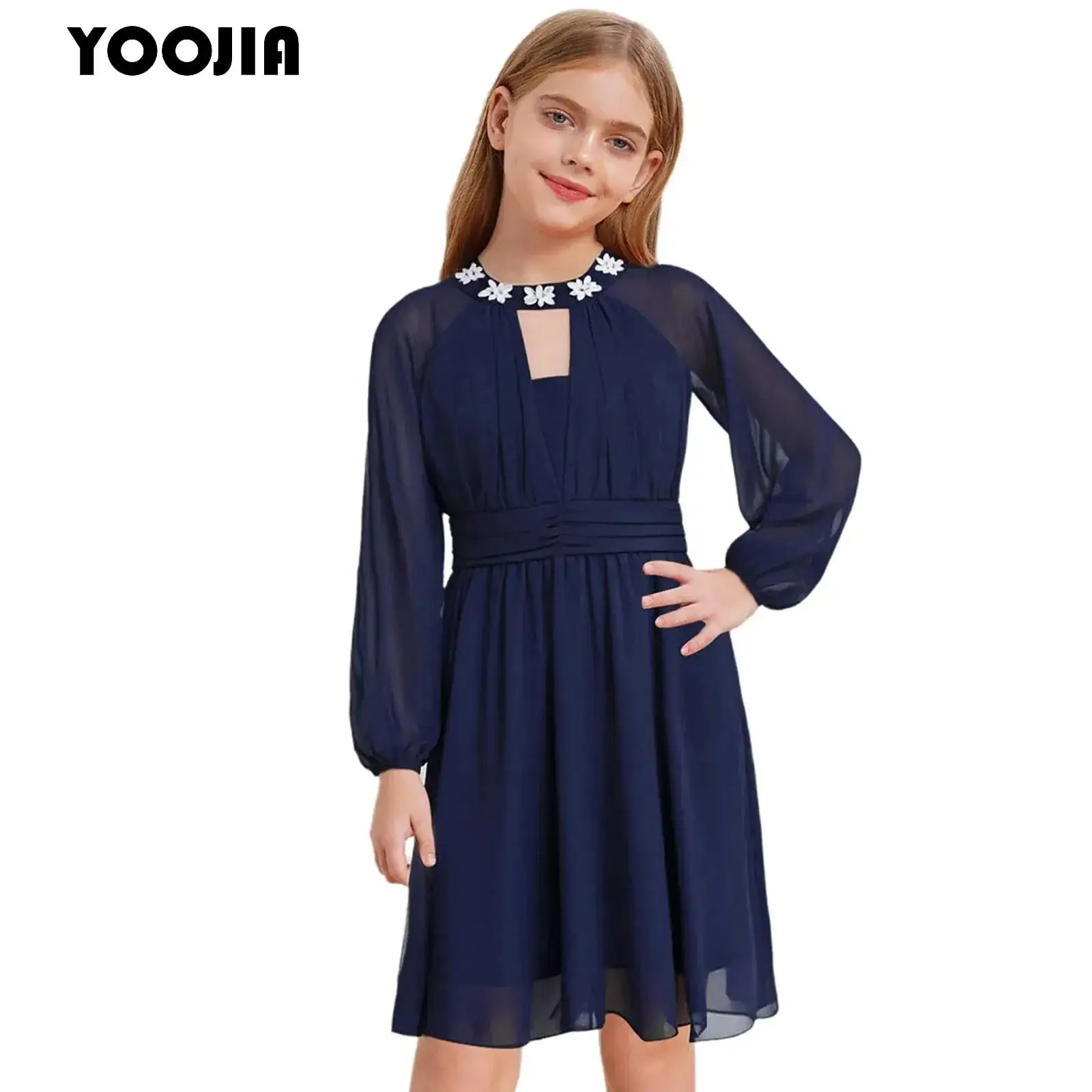 Girl's Mesh Puff Long Sleeve High Waist Party Dress Summer Chiffon Ruffle Hollow-out Flower Princess Dress for Wedding Birthday
Girl's Mesh Puff Long Sleeve High Waist Party Dress Summer Chiffon Ruffle Hollow-out Flower Princess Dress for Wedding Birthday
