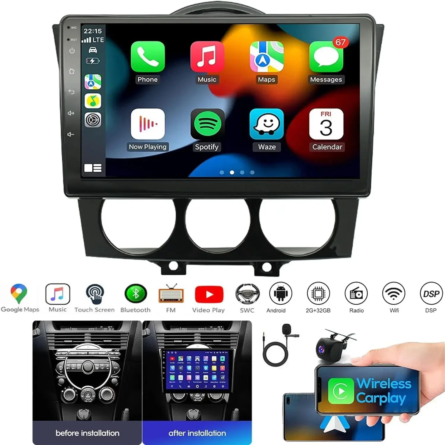 9Inch Car-play Car Stereo Radio GPS Navi Wifi Compatible for Mazda RX-8 2003-2008 Android 13
9Inch Car-play Car Stereo Radio GPS Navi Wifi Compatible for Mazda RX-8 2003-2008 Android 13