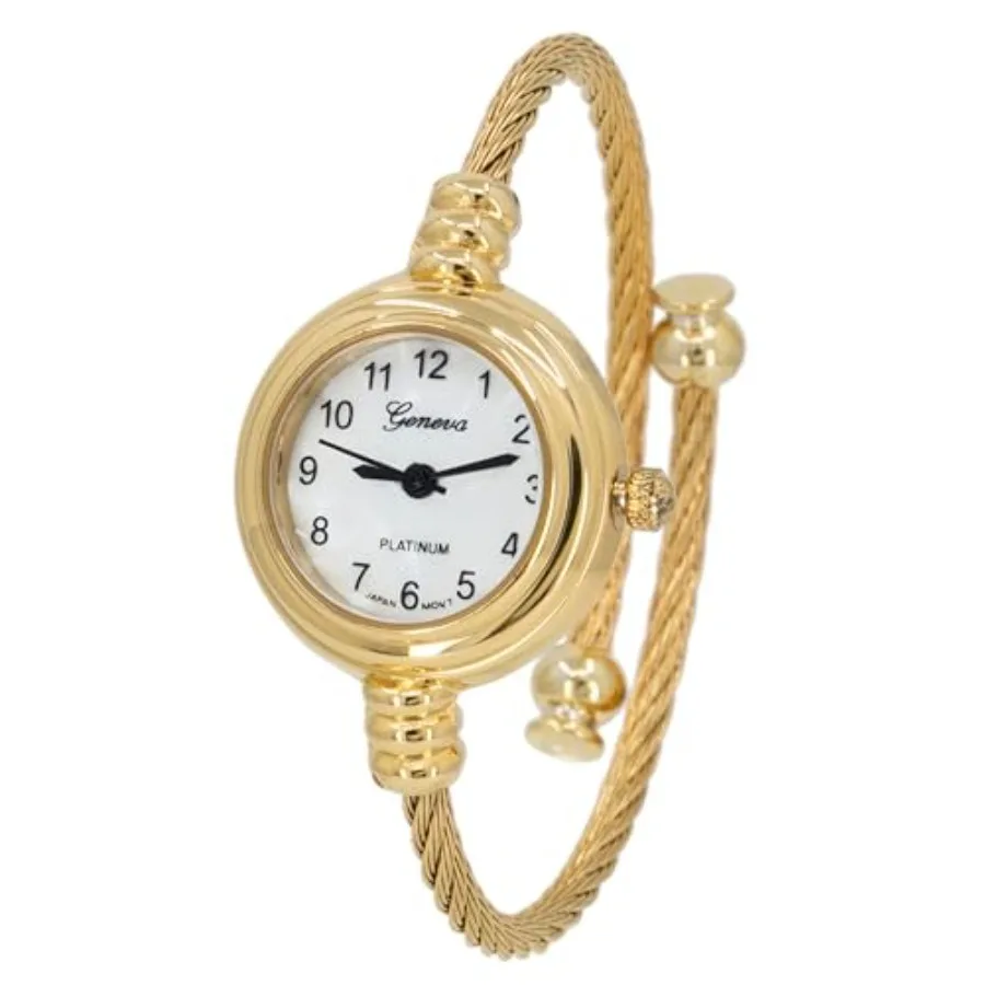 Collections Women's Cuff Watch - Round Analog Display Arabic Numbers 23mm Case Wire Bracelet Watch for Women Elegant Cable Cuff
Collections Women's Cuff Watch - Round Analog Display Arabic Numbers 23mm Case Wire Bracelet Watch for Women Elegant Cable Cuff