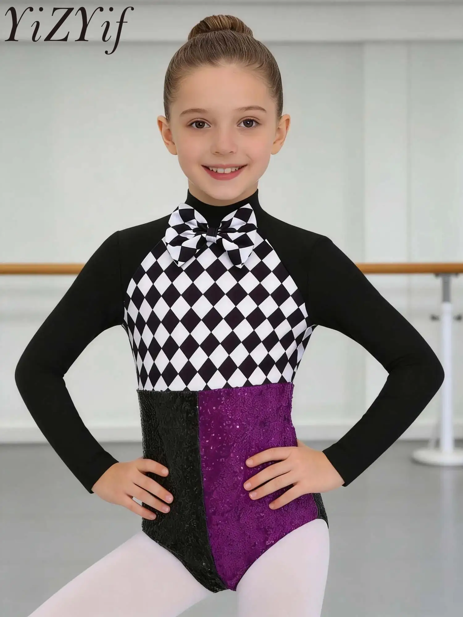 Детский комбинезон для девочек в стиле циркового директора, для Хэллоуина и карнавала, с клетчатым принтом, танцевальный купальник с длинными рукавами, бантом и пайетками
Детский комбинезон для девочек в стиле циркового директора, для Хэллоуина и карнавала, с клетчатым принтом, танцевальный купальник с длинными рукавами, бантом и пайетками