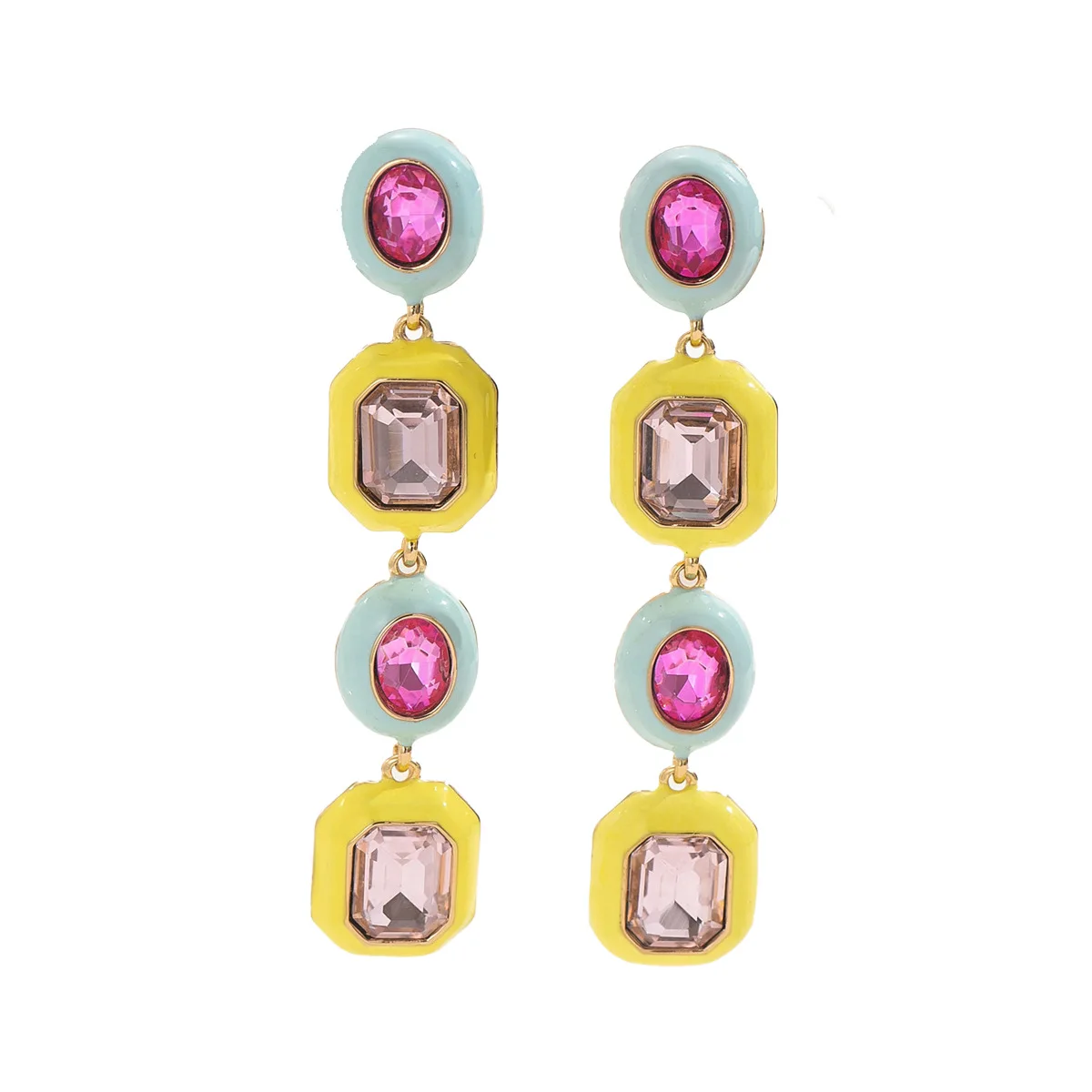 Colorful Enamel & Crystal Drop Earrings | Zinc Alloy| Chic Party & Daily Accessories
Colorful Enamel & Crystal Drop Earrings | Zinc Alloy| Chic Party & Daily Accessories