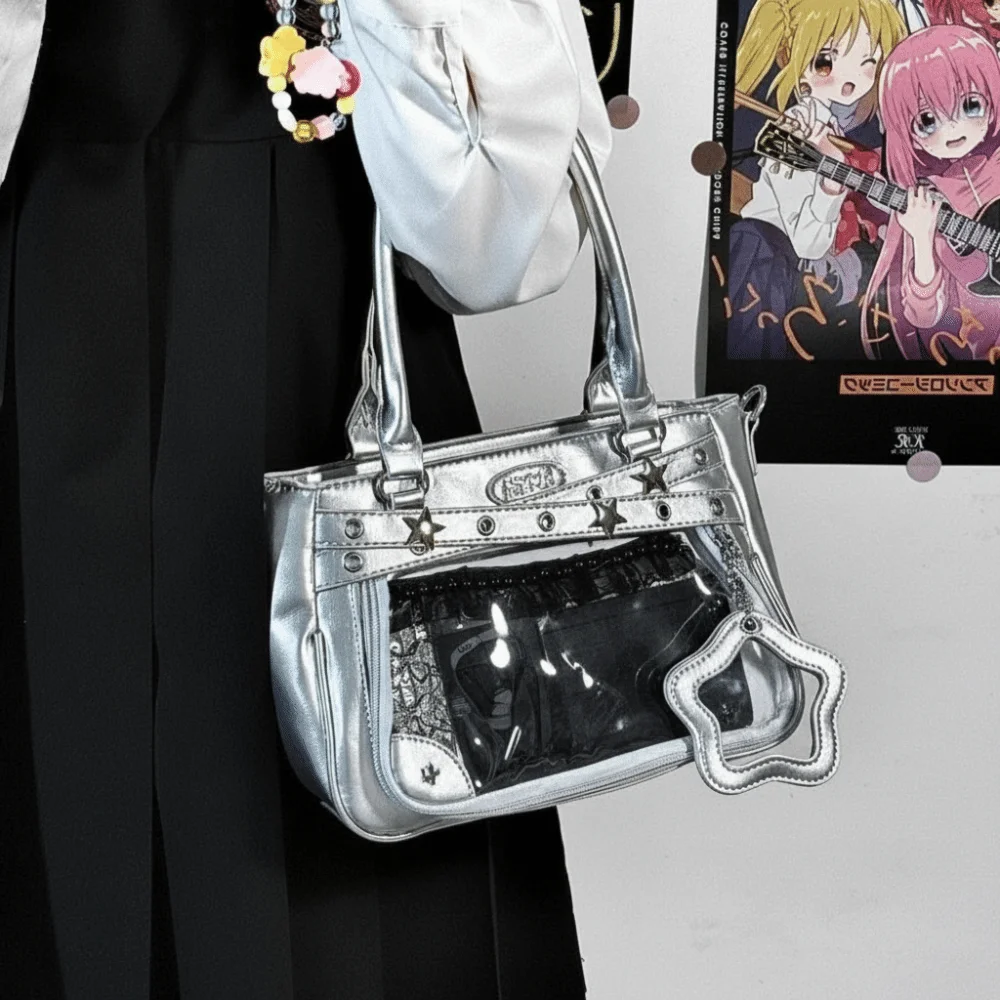 Portable Nylon Star Itabag Y2K Pin Badge Display Ulzzang Ita Bag Harajuku Large Capacity PVC Transparent Shoulder Bag Men
Portable Nylon Star Itabag Y2K Pin Badge Display Ulzzang Ita Bag Harajuku Large Capacity PVC Transparent Shoulder Bag Men