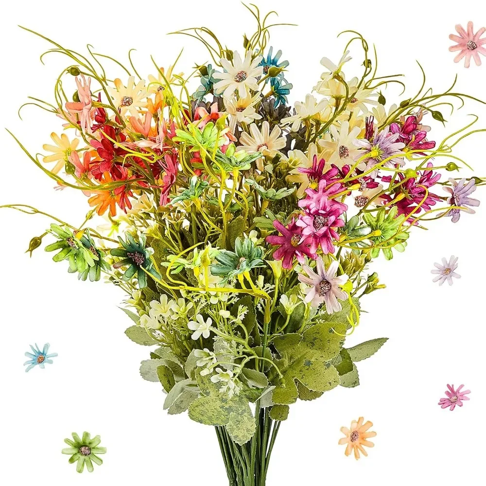 6 комплектов искусственных растений ромашки, многоцветный букет из искусственных шелковых цветов для декора домашнего сада, композиции и среды
6 комплектов искусственных растений ромашки, многоцветный букет из искусственных шелковых цветов для декора домашнего сада, композиции и среды
