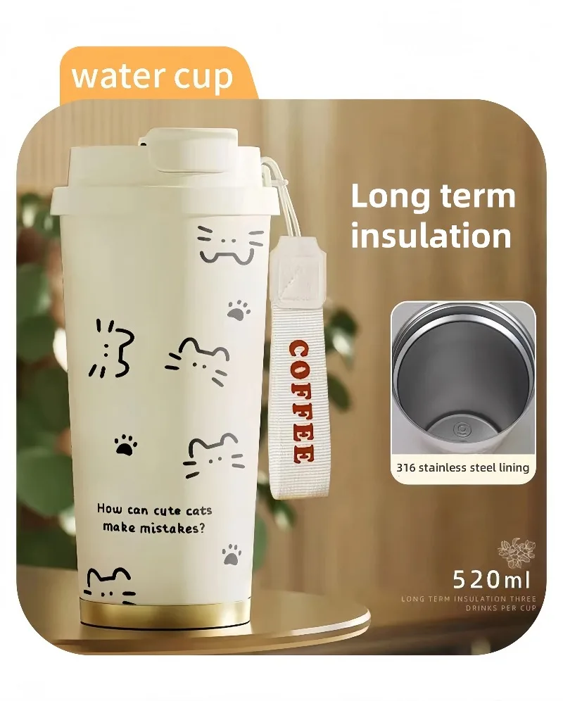500ml Thermo Cafe Coffee Mug Car Thermos Mug Leakproof Double-Wall Stainless Steel Vacuum Insulated Coffee Cup for Tea Water
500ml Thermo Cafe Coffee Mug Car Thermos Mug Leakproof Double-Wall Stainless Steel Vacuum Insulated Coffee Cup for Tea Water