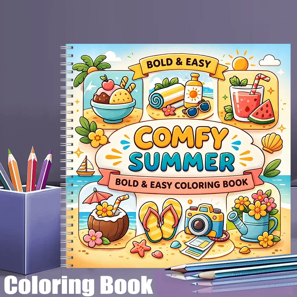 Comfy Summer Bold-easy Patterns Coloring Book for Adults Cute Drawing Book Perfect Gift for Birthday Back to School Art Supplies
Comfy Summer Bold-easy Patterns Coloring Book for Adults Cute Drawing Book Perfect Gift for Birthday Back to School Art Supplies