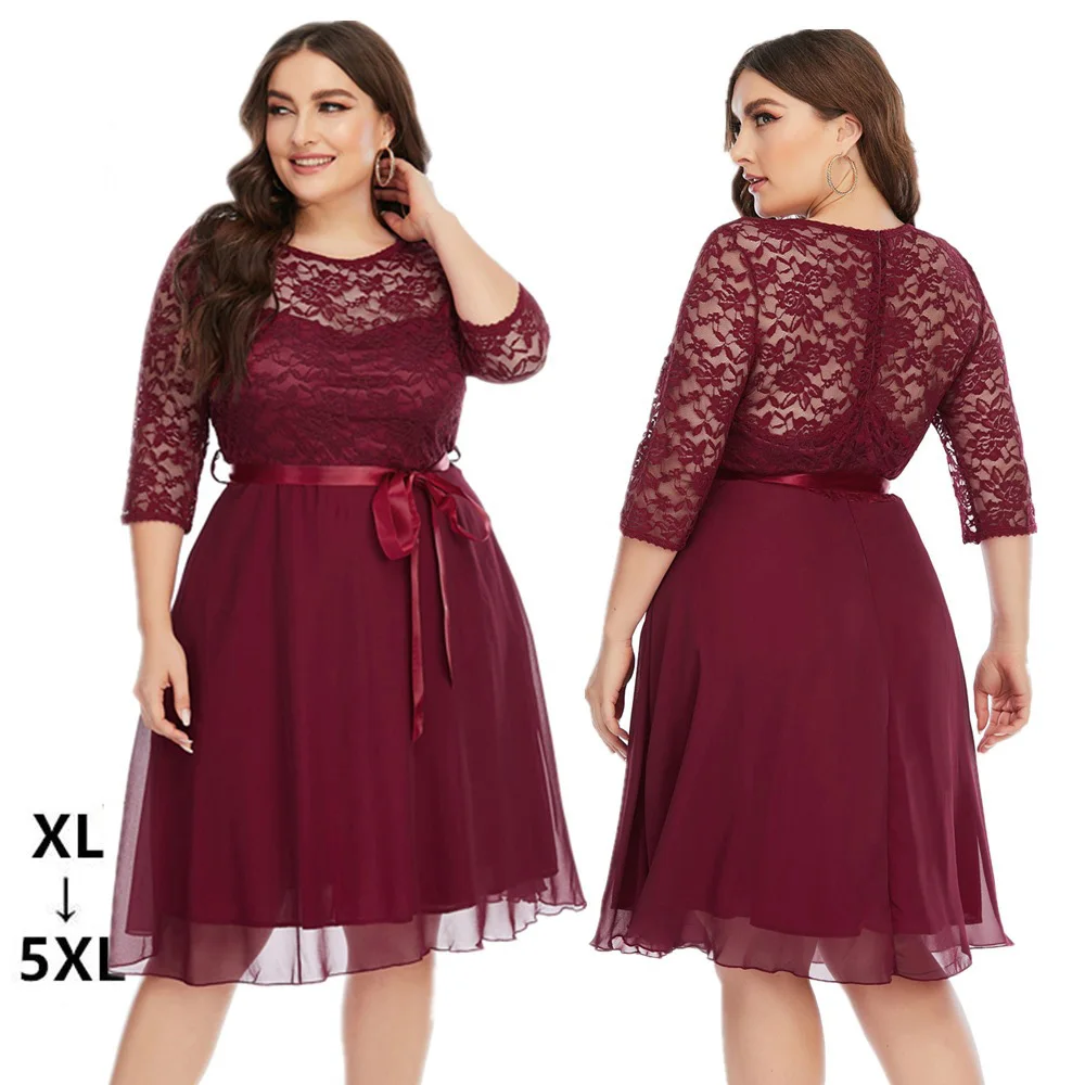 XL-5XL 2025 Lace Elegant Short Dresses Graduation Mini Skirt Sexy Large Sizes Wedding Party Chiffon One-piece Red Evening Dress
XL-5XL 2025 Lace Elegant Short Dresses Graduation Mini Skirt Sexy Large Sizes Wedding Party Chiffon One-piece Red Evening Dress
