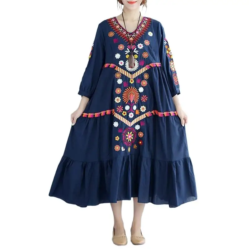 Bohemia Vintage Floral Embroidered cotton linen long Dress Women 2024 Autumn Boho Party Dresses Lantern Sleeve Casual Vestidos
Bohemia Vintage Floral Embroidered cotton linen long Dress Women 2024 Autumn Boho Party Dresses Lantern Sleeve Casual Vestidos