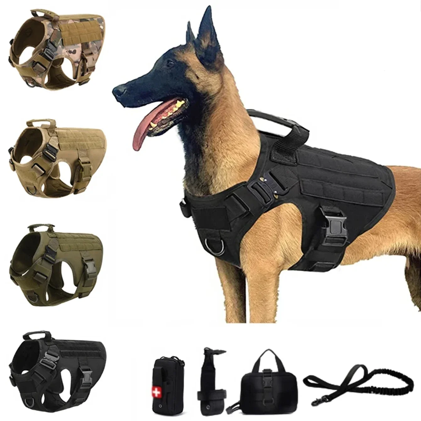 CANBOUN Тактический военный жилет для домашних животных, немецкая овчарка, золотистый ретривер, тактический тренировочный шлейка для собак и поводок, комплект для всех пород D
CANBOUN Тактический военный жилет для домашних животных, немецкая овчарка, золотистый ретривер, тактический тренировочный шлейка для собак и поводок, комплект для всех пород D