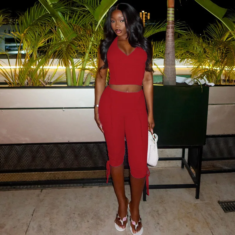 Trendy Ins-style Sporty Women's Outfit With Bodycon Skirt, Solid Color Pants Set, V-neck Slimming Sleeveless Backless Two-piece
Trendy Ins-style Sporty Women's Outfit With Bodycon Skirt, Solid Color Pants Set, V-neck Slimming Sleeveless Backless Two-piece