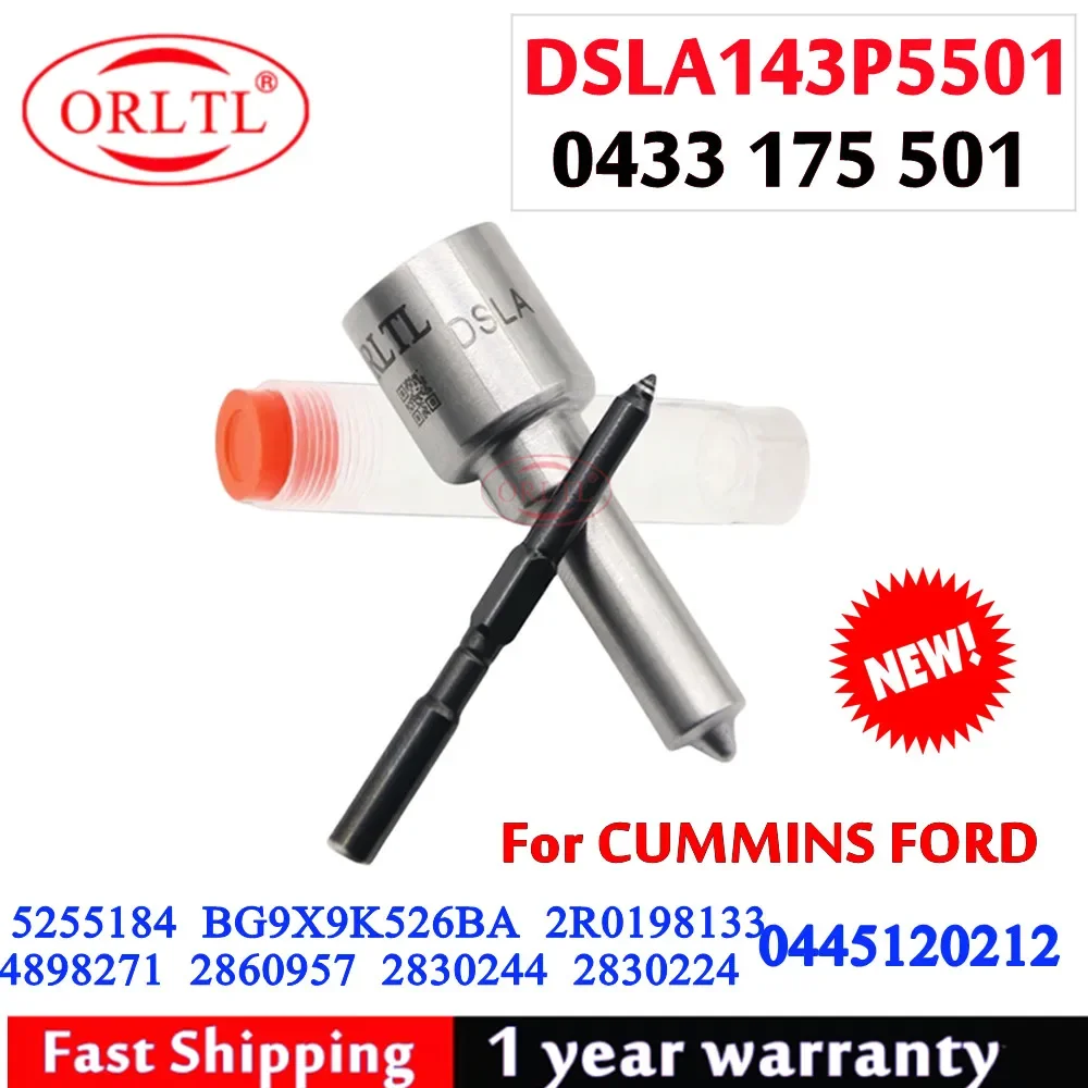 DSLA143P5501 0 433 175 501 Diesel Nozzle Injector 0445120212 for CUMMINS FORD 5255184 BG9X9K526BA 2R0198133 4898271 2860957
DSLA143P5501 0 433 175 501 Diesel Nozzle Injector 0445120212 for CUMMINS FORD 5255184 BG9X9K526BA 2R0198133 4898271 2860957