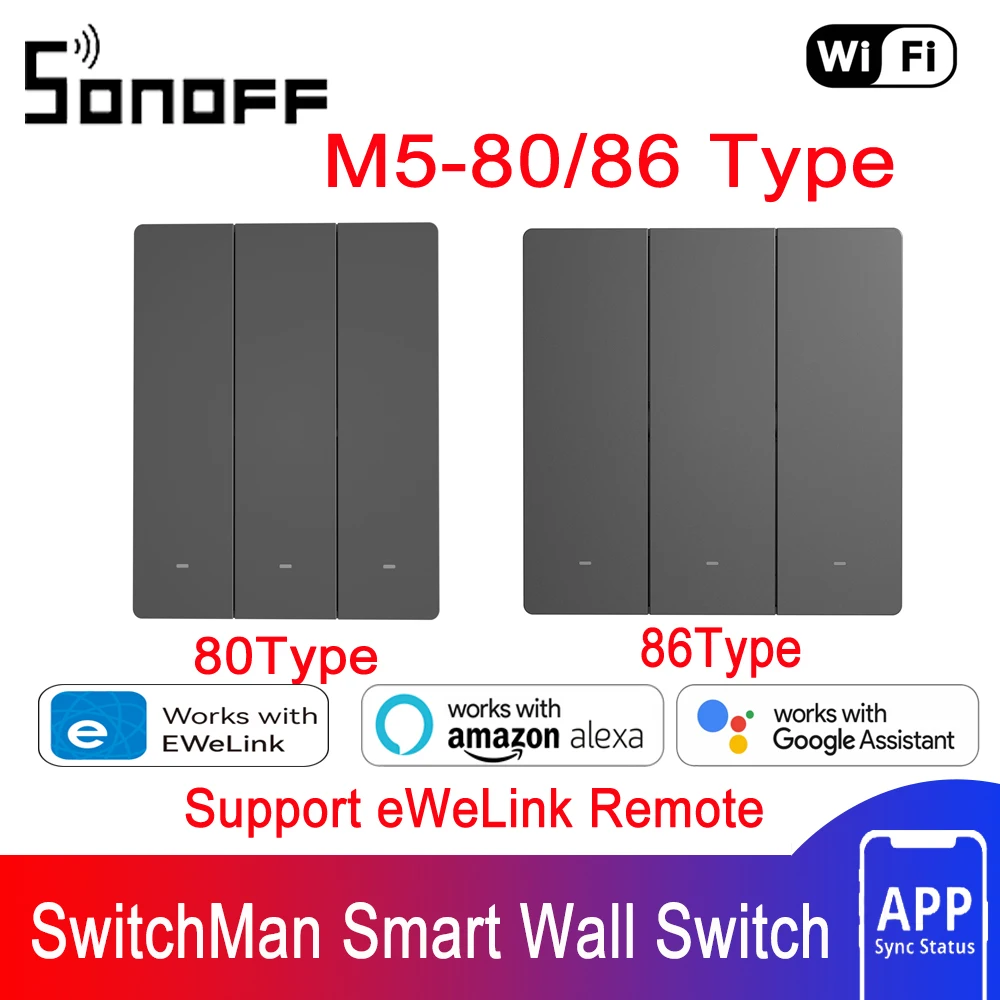 Умный настенный переключатель SONOFF M5 86/80, 1/2/3 кнопочный переключатель eWelink с поддержкой приложения Sonoff S-Mate/R5
Умный настенный переключатель SONOFF M5 86/80, 1/2/3 кнопочный переключатель eWelink с поддержкой приложения Sonoff S-Mate/R5