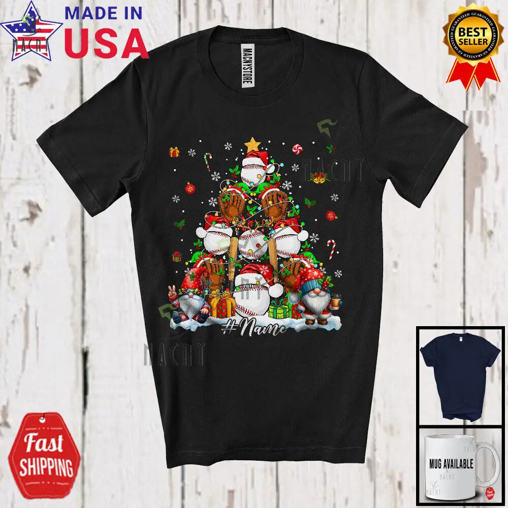 Baseball Equipment Christmas Tree; Lovely Gnomes Custom Name Sport Player Shirt
Baseball Equipment Christmas Tree; Lovely Gnomes Custom Name Sport Player Shirt