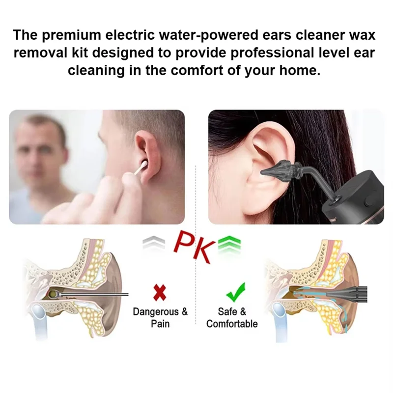 A26T-Ear Cleaner Rechargeable Water Washer Ear Cleaning Irrigation Flushing For Adults Child
A26T-Ear Cleaner Rechargeable Water Washer Ear Cleaning Irrigation Flushing For Adults Child