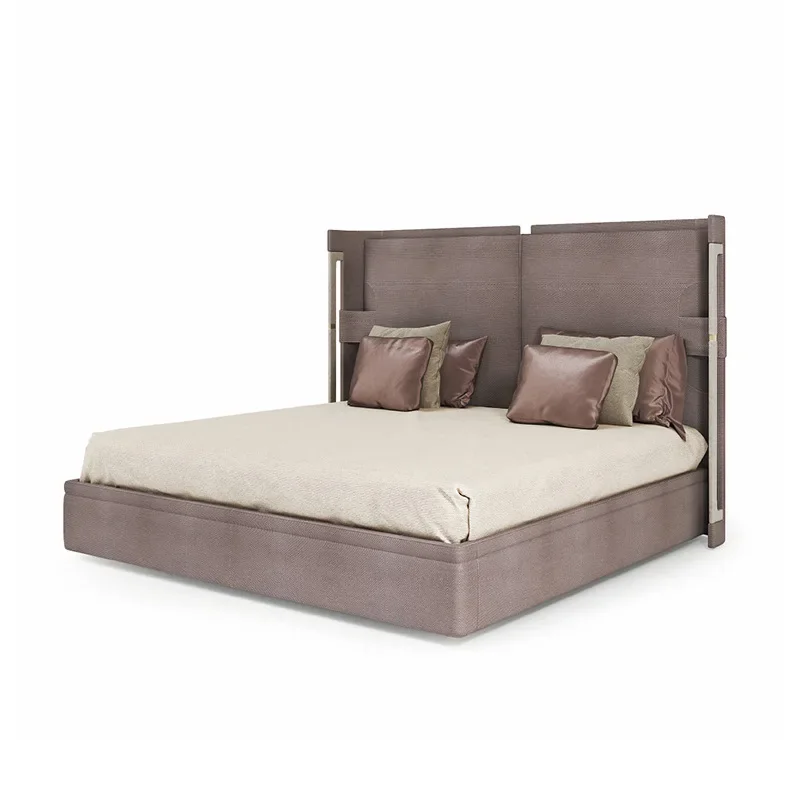 Italian minimalist full leather bedroom bed imported furniture
Italian minimalist full leather bedroom bed imported furniture