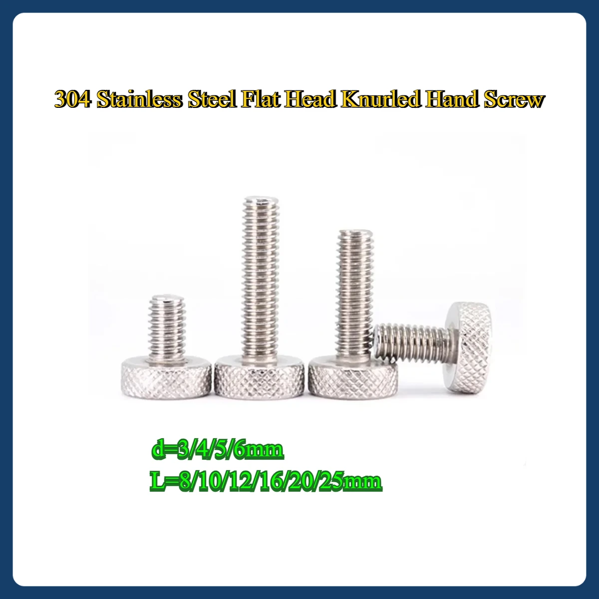 304 Stainless Steel Flat Head Knurled Hand Screw / Adjustment Bolt Flat Head Advertising Nail M3M4M5M6
304 Stainless Steel Flat Head Knurled Hand Screw / Adjustment Bolt Flat Head Advertising Nail M3M4M5M6