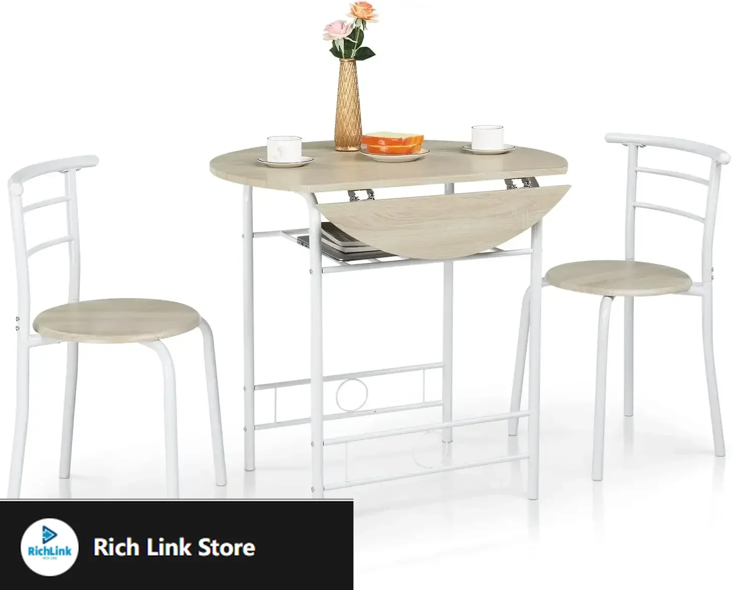 31.5" Drop Leaf Dining Table 3 Pieces for Small Space,Small Kitchen Table Set for 2,Round Folding Table with 2 Chairs
31.5" Drop Leaf Dining Table 3 Pieces for Small Space,Small Kitchen Table Set for 2,Round Folding Table with 2 Chairs
